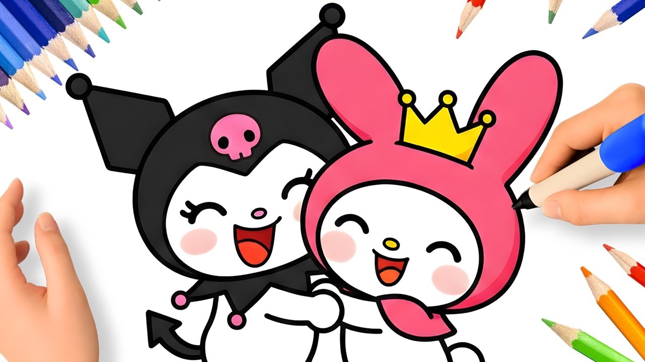 COMMENT DESSINER KUROMI AVEC MY MELODY 💟