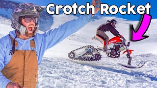 CROTCH ROCKET TRIKE ON SNOW TRACKS IS INSANE!