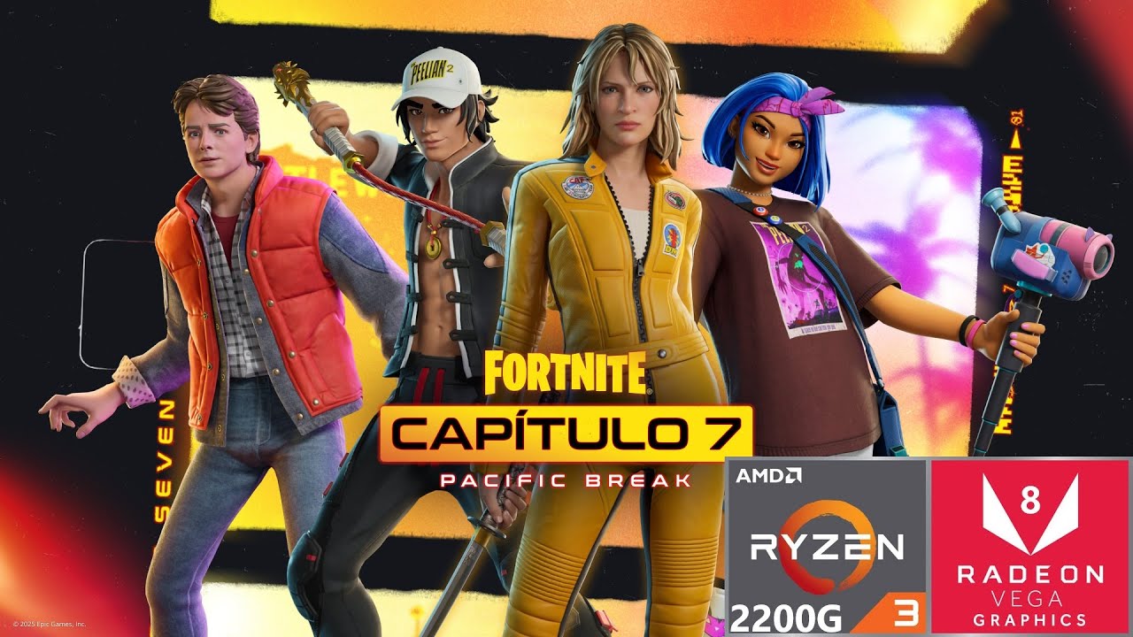 FORTNITE RYZEN 3 2200G/3200G VEGA 8 & 16GB RAM TEST RENDIMIENTO GAMEPLAY (CAPITULO 7) PACIFIC BREAK