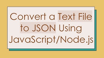 Convert a Text File to JSON Using JavaScript/Node.js
