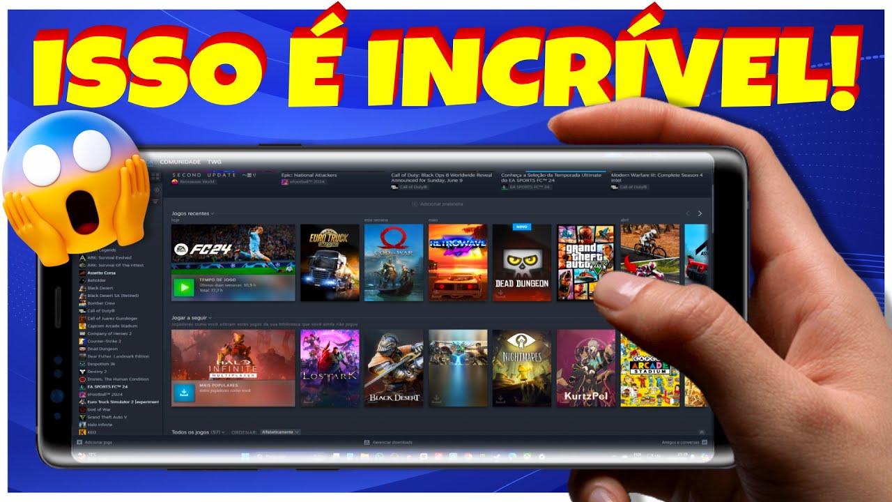 Como JOGAR QUALQUER game da STEAM no CELULAR pelo Steam Link - YouTube