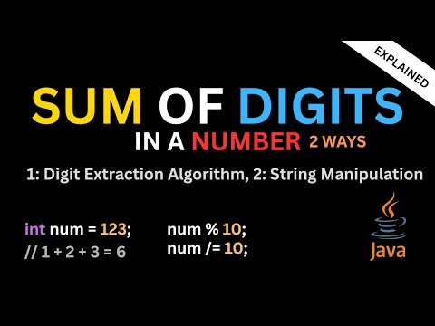 Sum of Digits in Java | Two Solutions (Math & String) | Beginner Tutorial