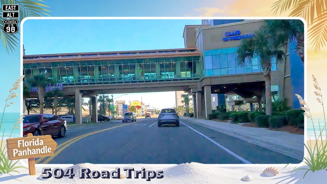 ⁴ᴷ Автопутешествие № 1189 - Бывший альтернативный маршрут US-98, часть 2 | Панама-Сити-Бич / Верх...