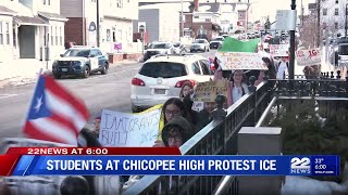 Chicopee High School students protest against ICE