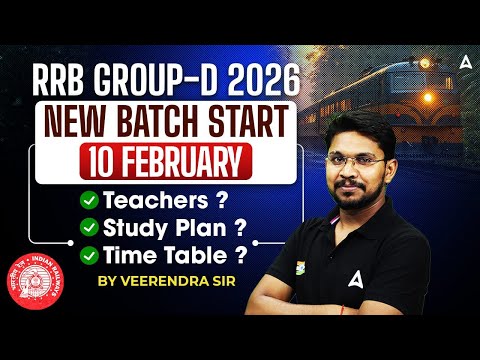 RRB Group D 2026 Preparation | New Batch Starts | Teachers, Study Plan & Timetable By Veerendra Sir