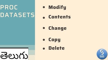 proc datasets in telugu ||advance sas||procedures in sas||datasets