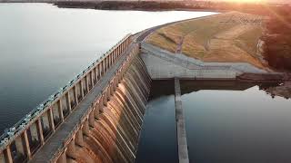 Aerial footage of the Hume Weir