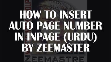 How to Insert Auto Page Number in Inpage | Master Designs