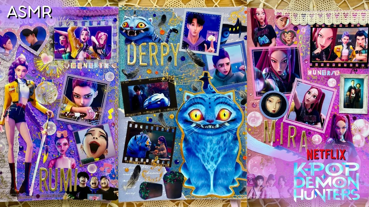 ASMR K‑Pop Demon Hunters Pt.2✨ | Scrapbooking Compilation | Journal With Me📓💖