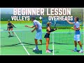 Beginner Tennis Lesson | Forehand Volley, Backhand Volley & Overhead