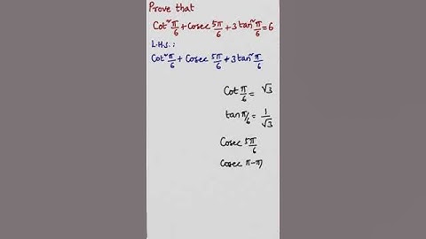 Cot^2 pi/6+cosec 5pi/6 #shorts #trigonometry #jee #cbse #eamcet #mathematics #maths