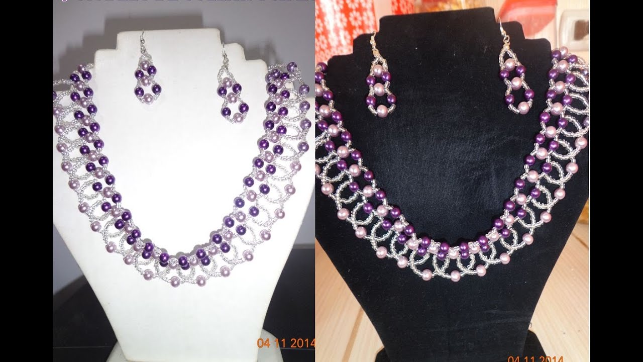 COLLAR Y ARETES CON MOSTACILLAS 4° MODELO PASO A PASO