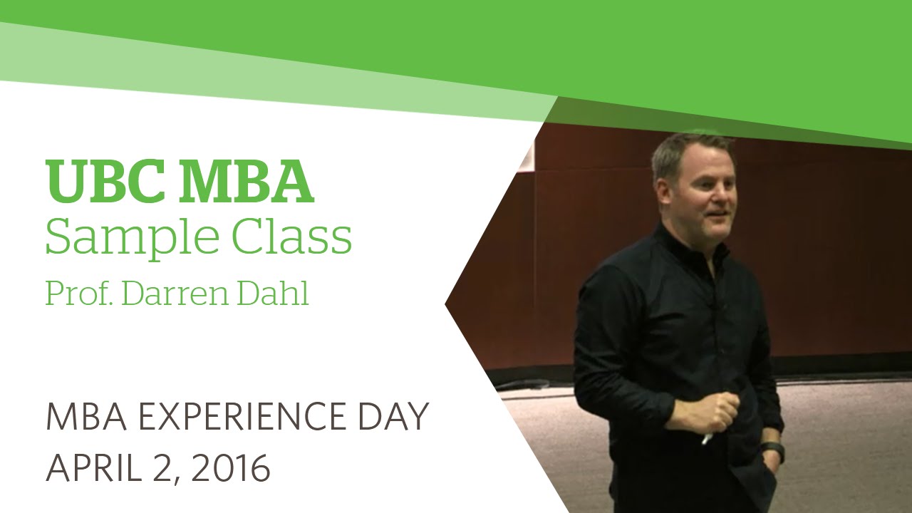UBC MBA Experience Day 2016: Sample 