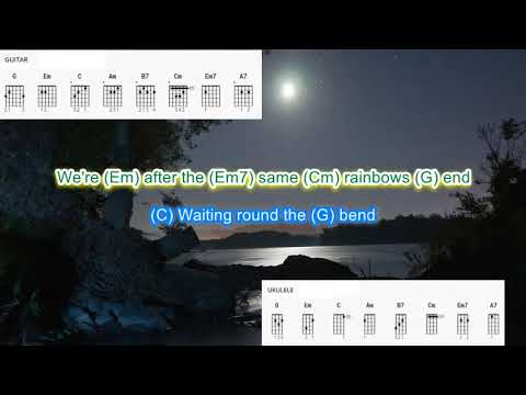 Moon River by The Macarons Project play along with scrolling guitar chords and lyrics