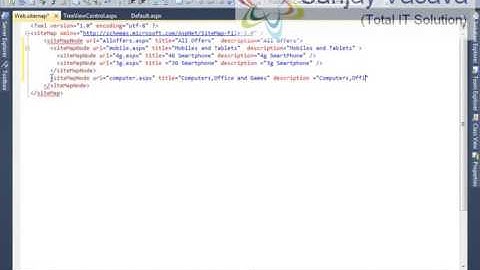 How to use the Web.SiteMap to Populate the TreeView Control in Asp.Net