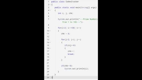 print prime numbers from 1 to 100 in java # java programming #easy #java #coding