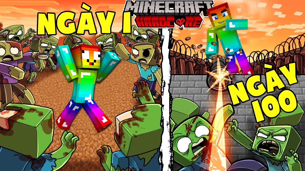 T Gaming Tóm Tắt 100 Ngày Sinh Tồn Minecraft Tận Thế Zombie Siêu Khó !!