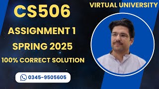 CS506 Assignment 1 Solution Spring 2025 | CS506 Assignment correct solution Spring 2025
