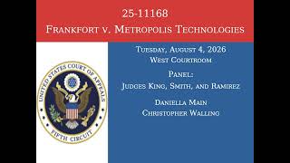 Oral Argument β 25-11168 Frankfort v. Metropolis Technologies