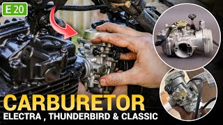 Royal Enfield Carburetor Change Full Process | Electra, Thunderbird & Classic BS4 & BS3 | E-20 | 🔥