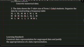 构建频率表 frequency table