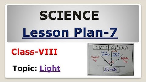 Reflection of Light and its Laws || Science Lesson Plan - 7 || B.ED Lesson Plan