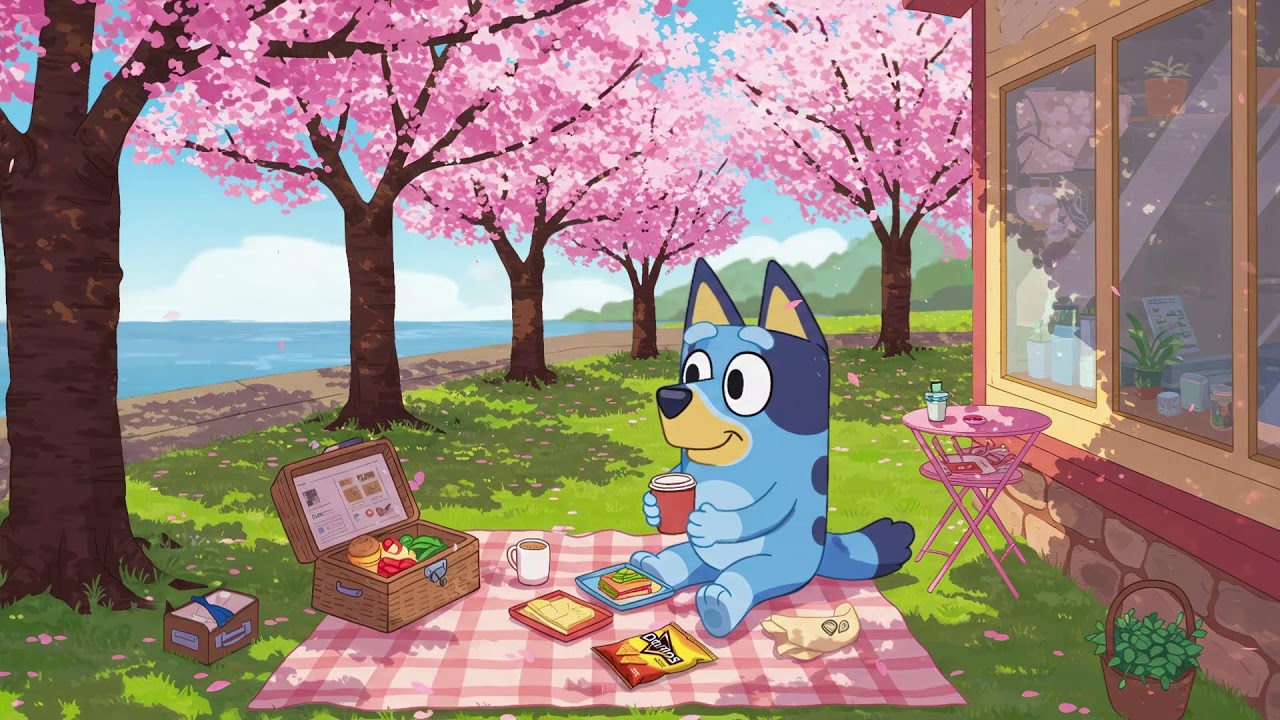 Bluey’s Tranquil Springtime Picnic 🌸📚 Piano Music for Deep Focus ...