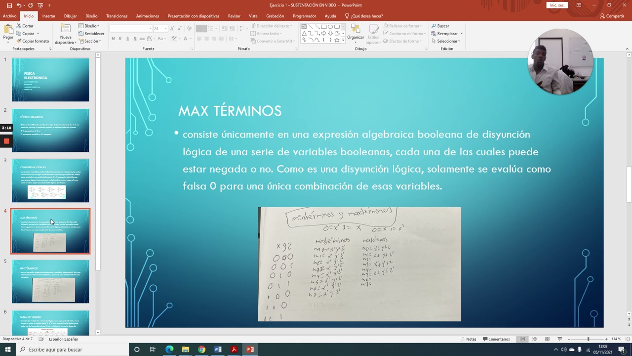 Código binario, compuertas lógicas, maxmin términos, tabla de verdad YouTube