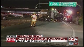 Tanker truck crash on eastbound 58