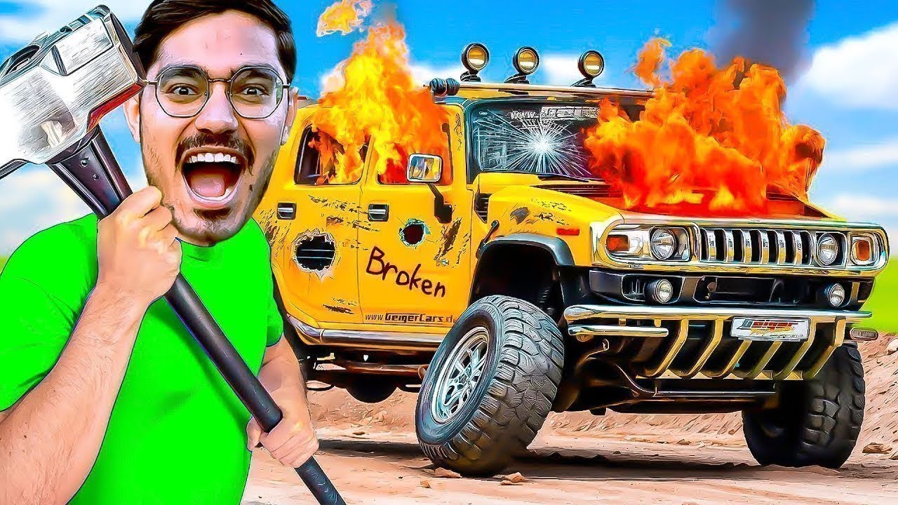 【早い者勝ち】Crooked Family g-rap G-LUV マニア必見 Breaking 4 Cars in 7 Minutes Challenge गाडी तोड़ो