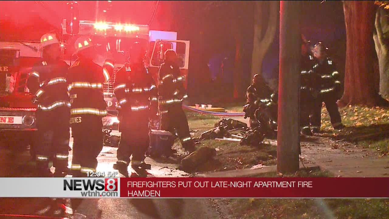 Firefighters put out late-night apartment fire in Hamden - YouTube