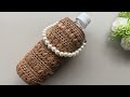 大人かわいい【かぎ針編み】夏の涼しげなボトルカバーの編み方 ✩ Crochet bottle cover