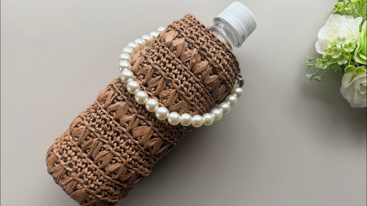 How to crochet a cool summer bottle cover using materials from a