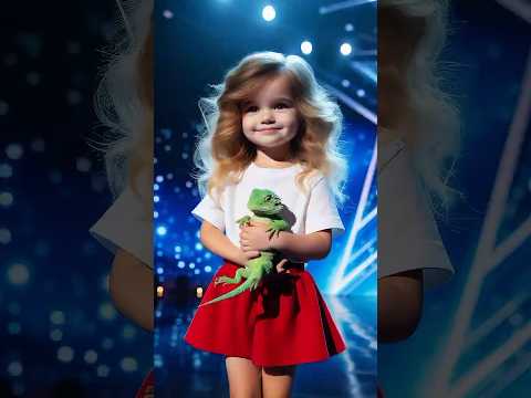 The beautiful girl grew up with a baby green dragon on the America's Got Talent stage. #feedshorts
