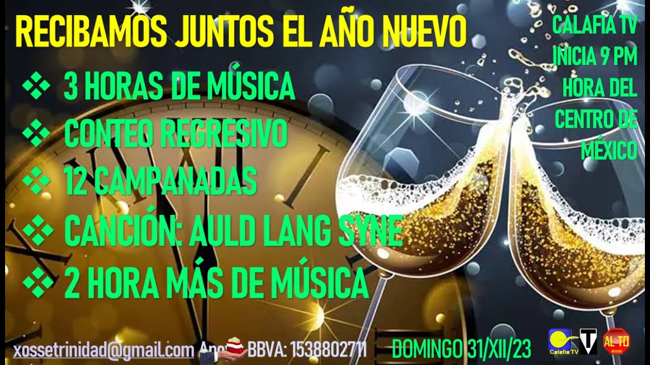 Conteo de Año Nuevo 2024, Música, 12 Campanadas desde 9PM