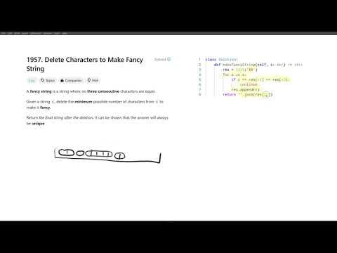 [November 1, 2024, LeetCode daily] 1957. Delete Characters to Make Fancy String - Python solution