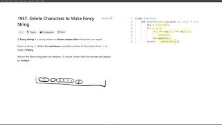 [November 1, 2024, LeetCode daily] 1957. Delete Characters to Make Fancy String - Python solution