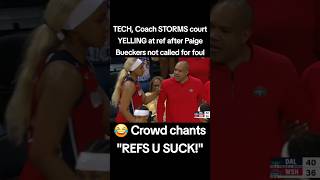 Tech, Coach Storms Court Yelling At Ref After Paige Bueckers Not Called For Foul Wnba Basketball