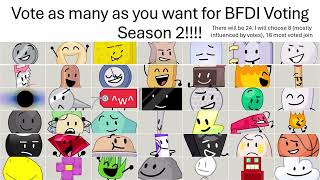 BFDI Voting Season 2 casting