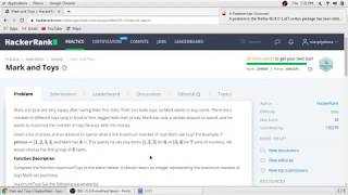 Mark and Toys Hacker Rank Solutions in C Programming Profile
