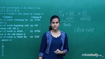 Permutations & Combinations | Mathematics | JEE Advanced 2019 Sample Paper | Misostudy