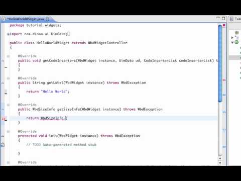 Developing Widgets : Hello World