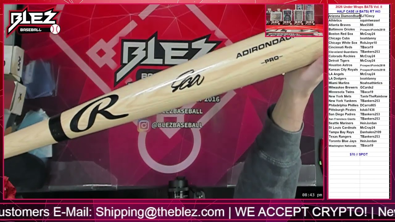 2026 Fanatics Under Wraps Autographed BATS Vol II HALF CASE BREAK