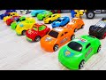 Plastic Toy Cars of Various Sizes and Colors