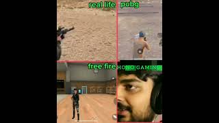 Real life vs Pubg vs Free fire pubg pubgmobile shorts shortvideo