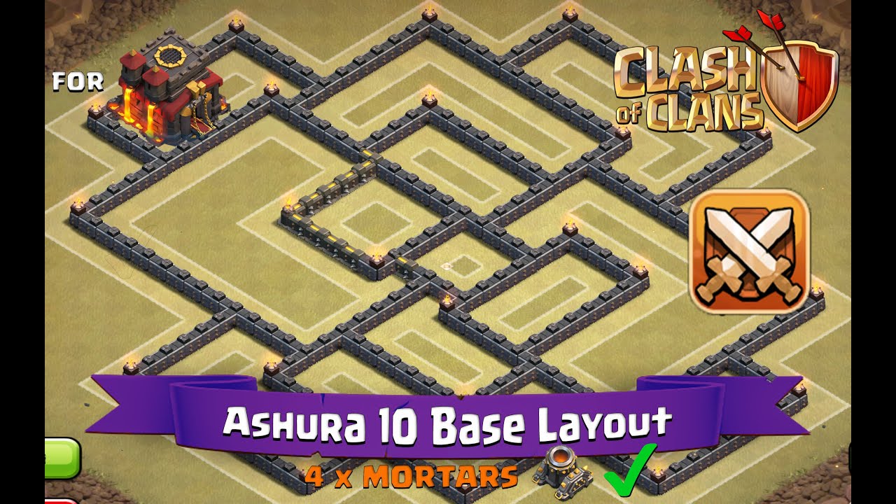 Clash Of Clans: TH10 | BEST Clan War Base Layout - Ashura 10 - YouTube