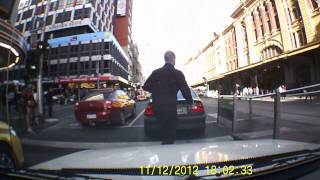 Idiot pedestrian has a deathwish