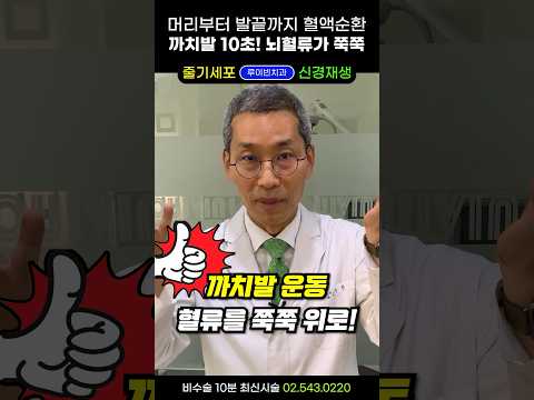 딱 10초 머리부터 발끝까지 뇌혈류 증가 쭉쭉! 뒤꿈치만 살짝, 까치발운동 #혈류증가 #하지정맥류 #혈액순환개선 #다리에쥐날때 #뇌졸중예방 #뇌경색후유증