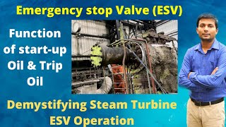 Emergency Stop Valve (ESV) in steam Turbine | Function of startup oil & Trip Oil and switching oil