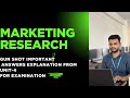MARKETING RESEARCH || BBA || semester-4 || gun shot important answers from unit-3 for regular||